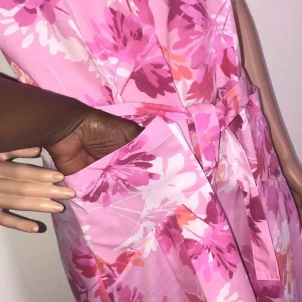 Vintage Pink Floral House Dress